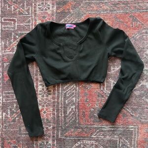 Edikted Ribbed longe sleeve crop top